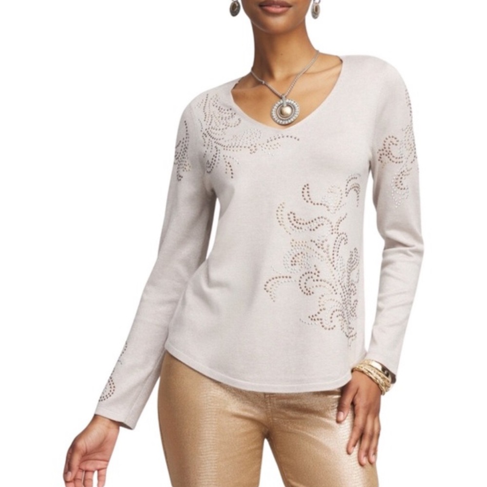 Chico’s V Neck Sparkle Top